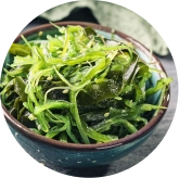 Fresh green japanese sea kelp