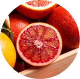 Sliced red sicilian moro oranges
