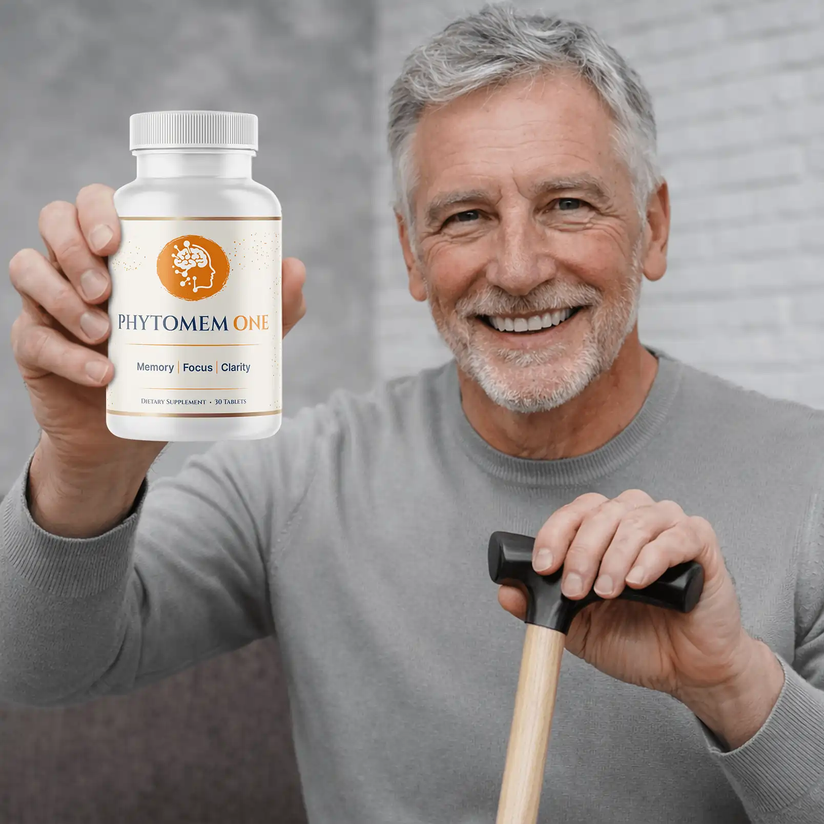 Older gentleman smiling warmly in a garden